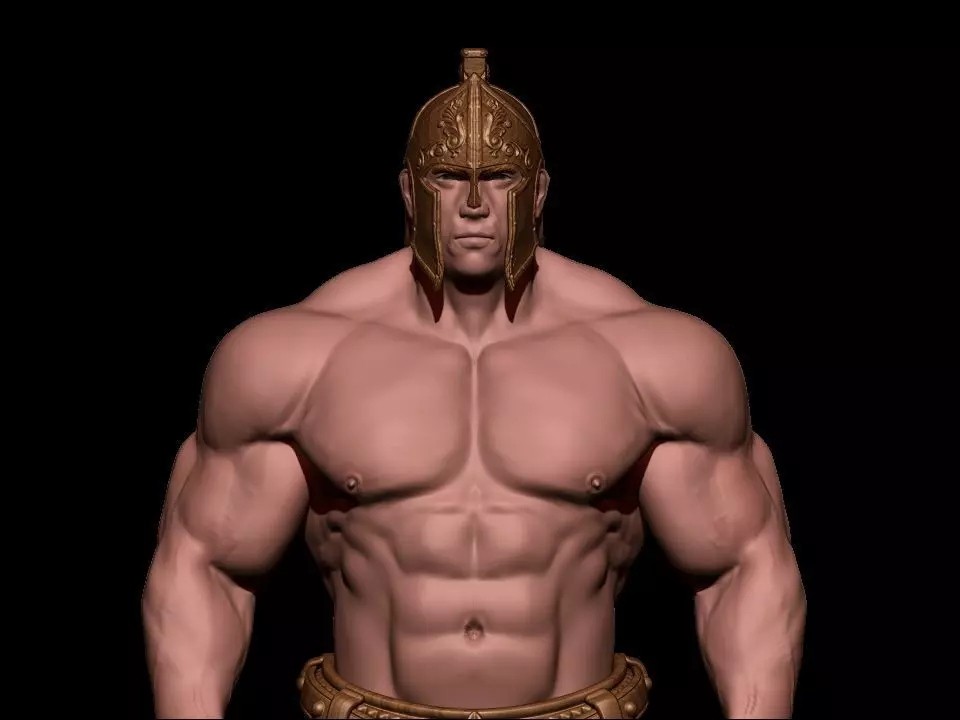 bodybuilder   fighter  Low-poly 3D model_0