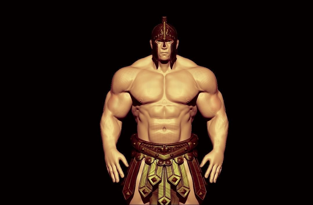 bodybuilder   fighter  Low-poly 3D model_6