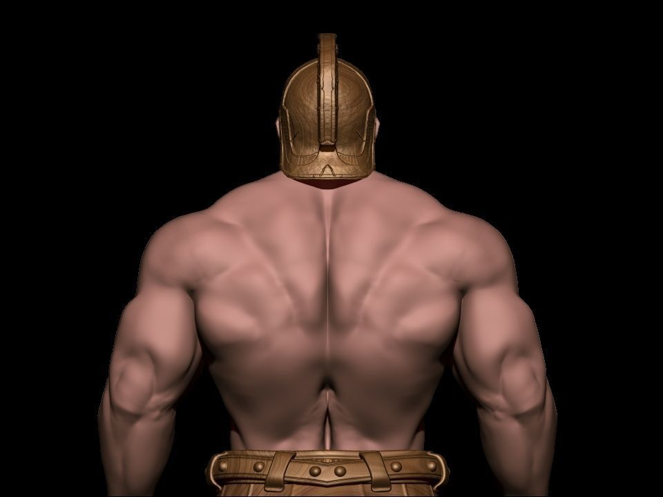bodybuilder   fighter  Low-poly 3D model_2