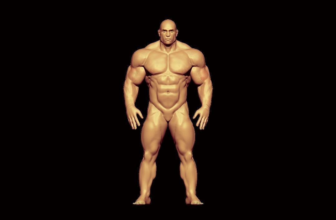 bodybuilder   fighter  Low-poly 3D model_12