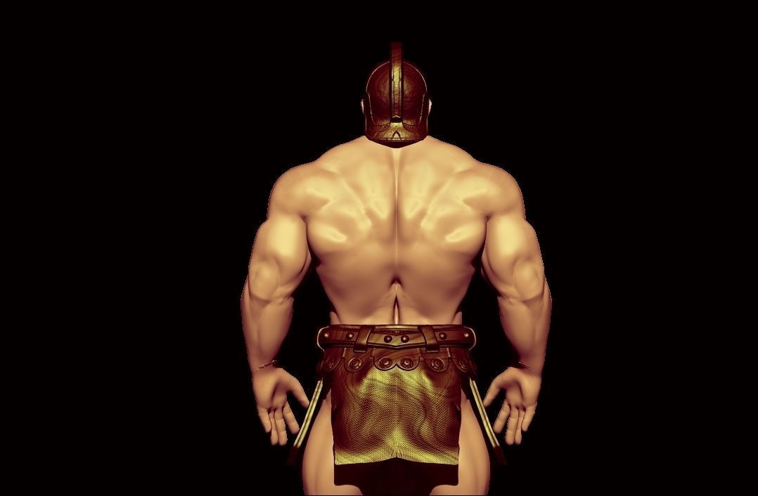 bodybuilder   fighter  Low-poly 3D model_7