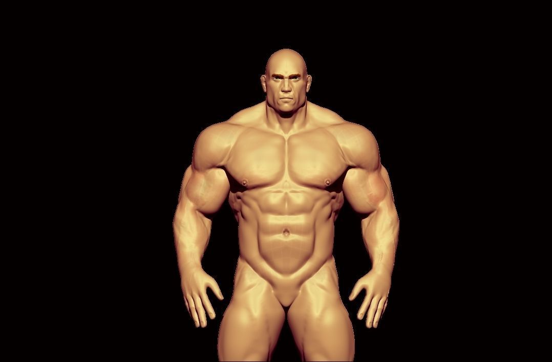 bodybuilder   fighter  Low-poly 3D model_20