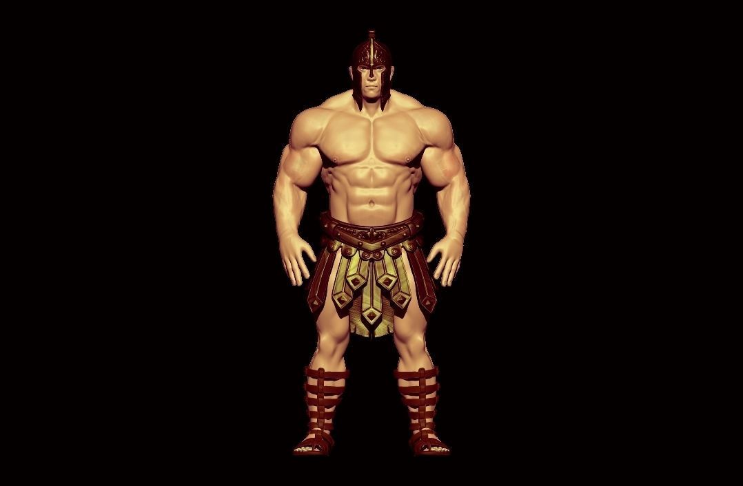 bodybuilder   fighter  Low-poly 3D model_9