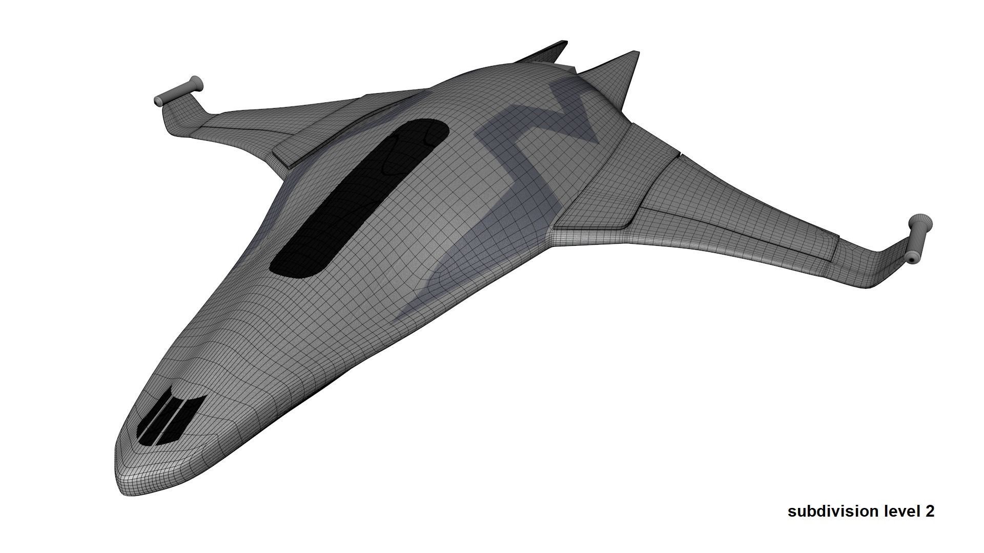 low poly Sci-fi Spaceship Low-poly 3D model_7