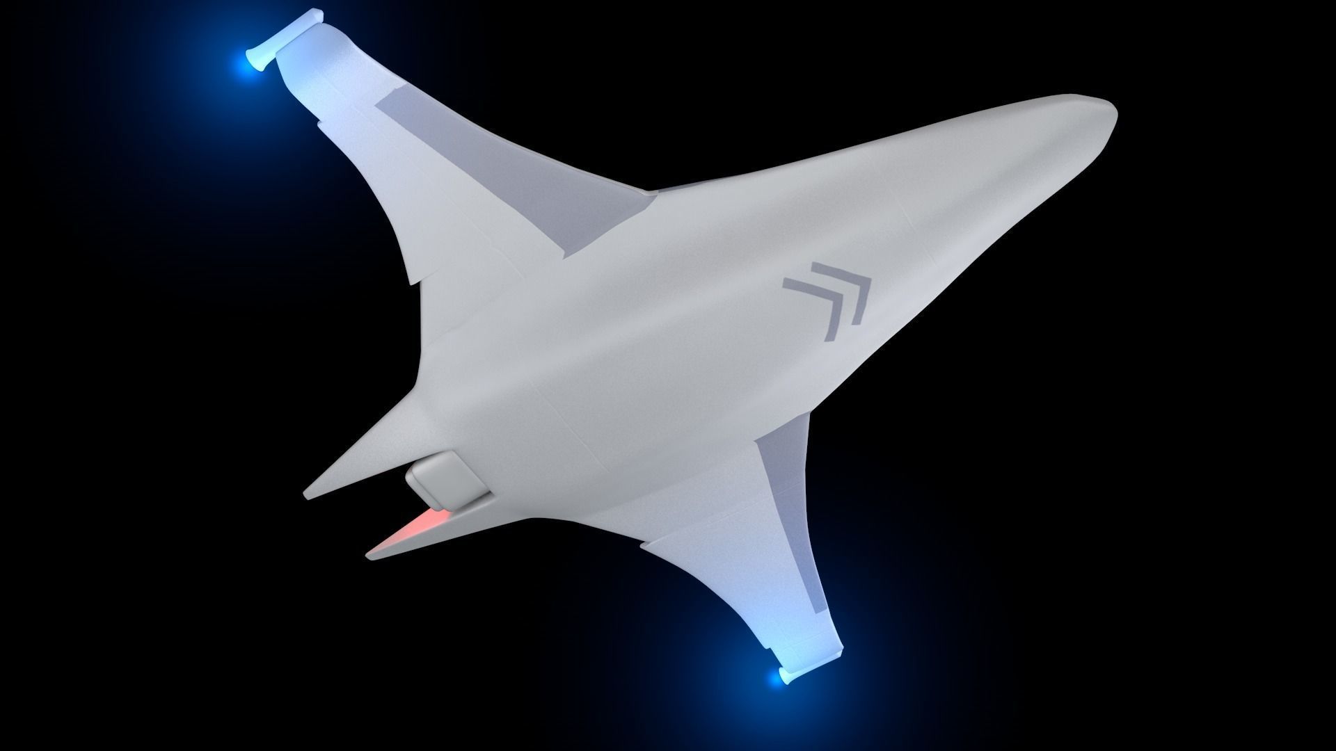 low poly Sci-fi Spaceship Low-poly 3D model_4