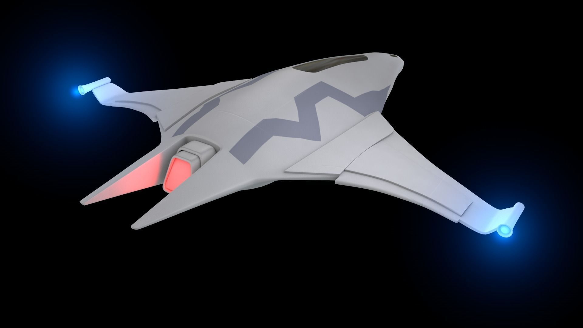 low poly Sci-fi Spaceship Low-poly 3D model_1