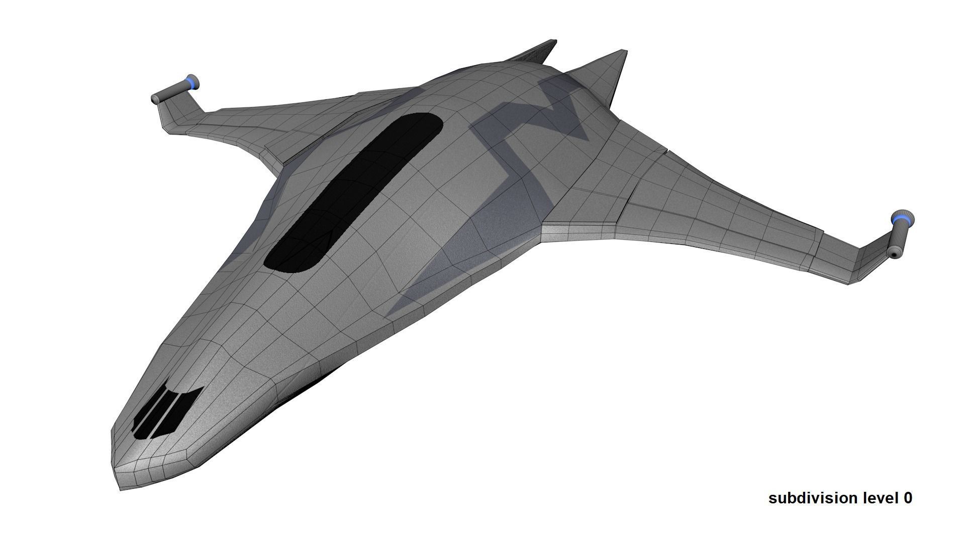 low poly Sci-fi Spaceship Low-poly 3D model_6
