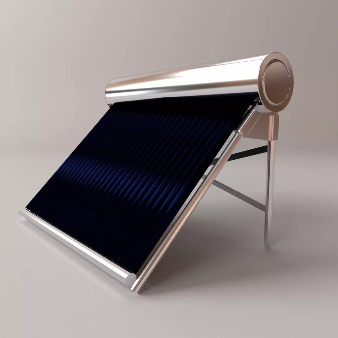 Water Heating Solar Panel 3D model_0