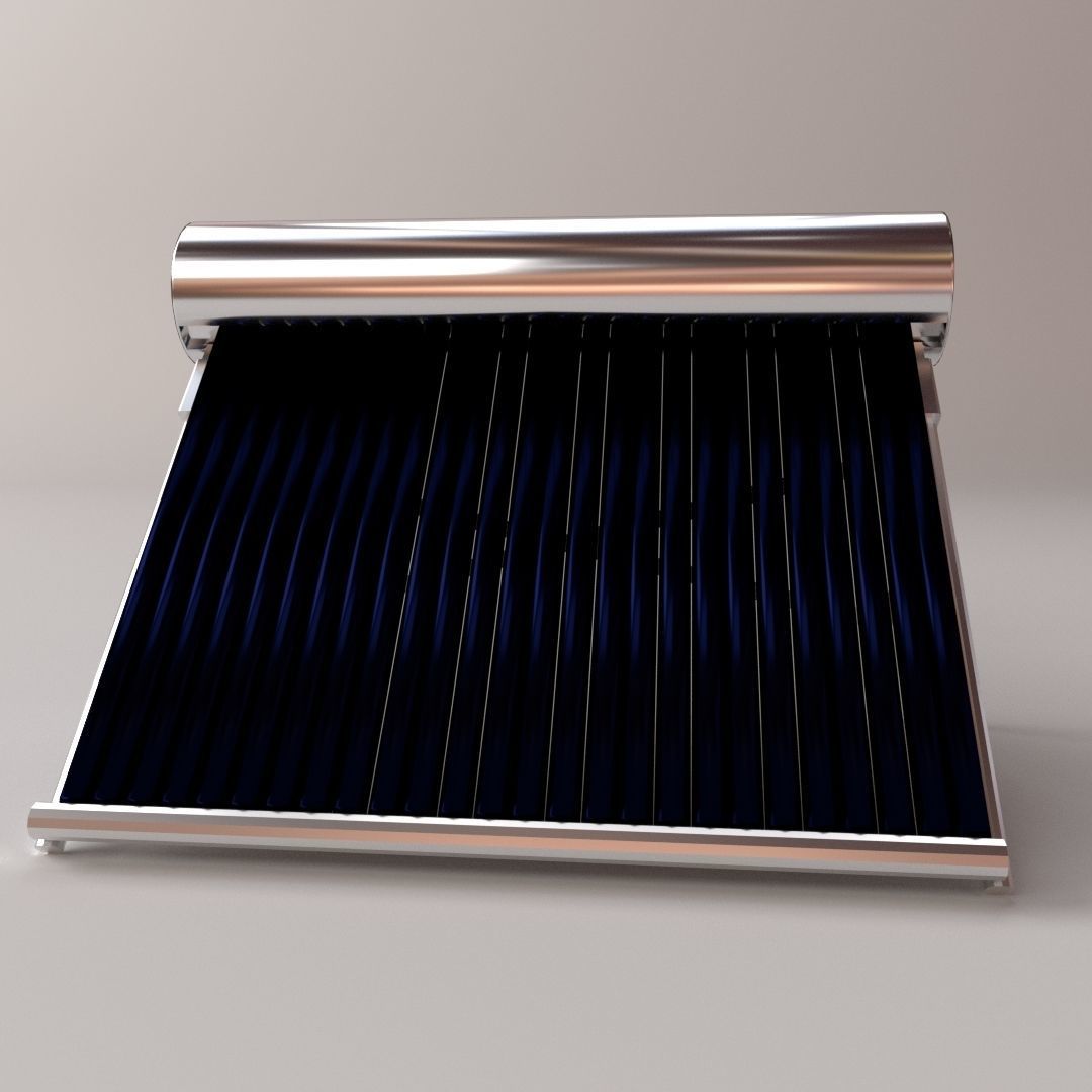 Water Heating Solar Panel 3D model_1
