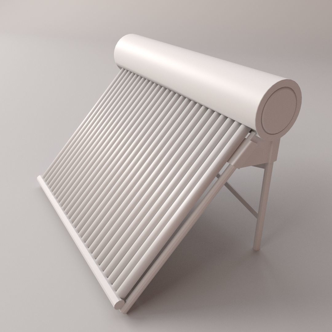 Water Heating Solar Panel 3D model_3
