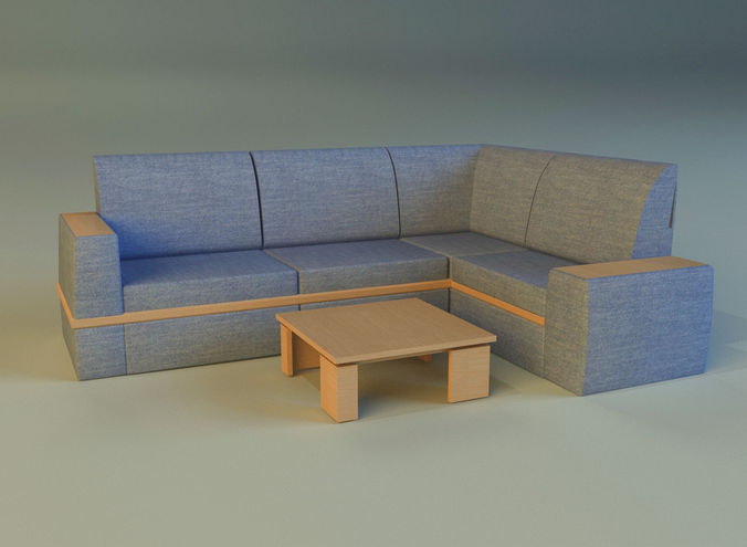 Cloth corner sofa 3D model