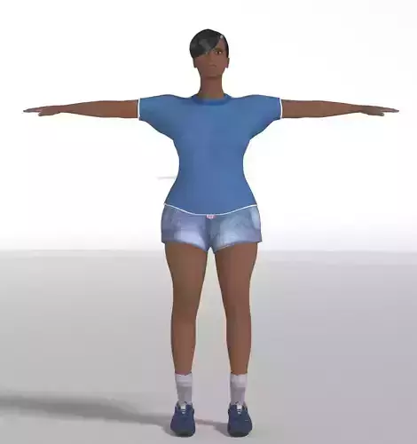 Rigged African Girl Free 3D model