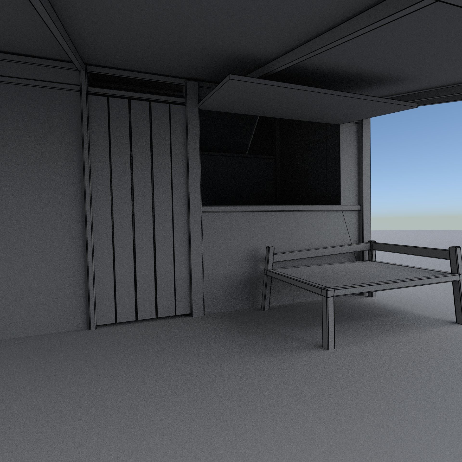 Small Hut with Bamboo Wall - 3D Model Low-poly 3D model_5