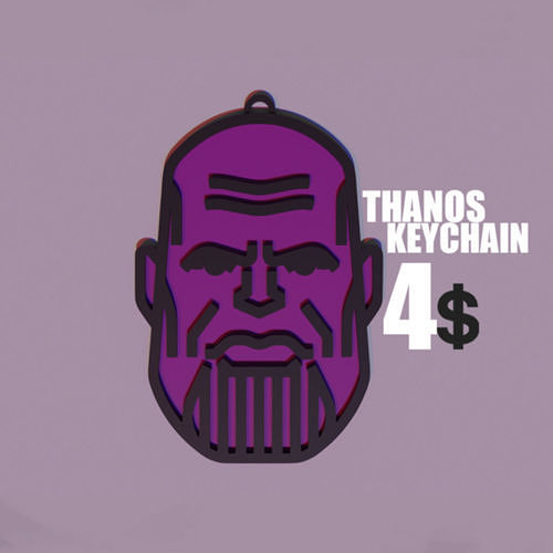 Thanos Keychain 3D print model
