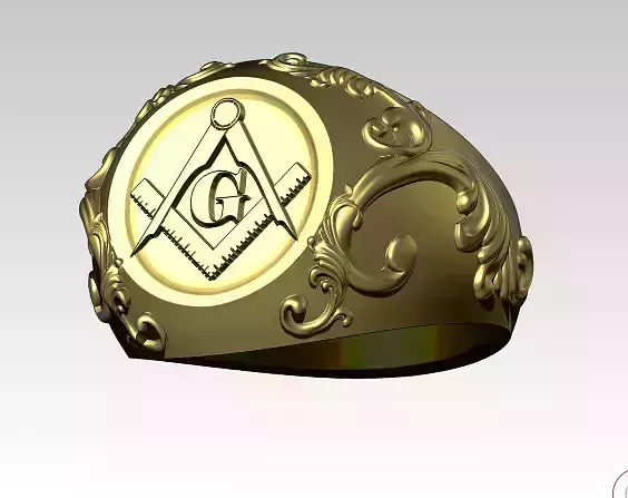 High Detailed Masonic Ring