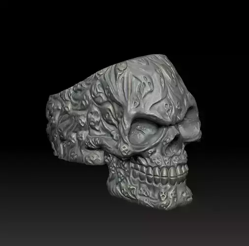 Ghosted Soul Skull ring 3d print model