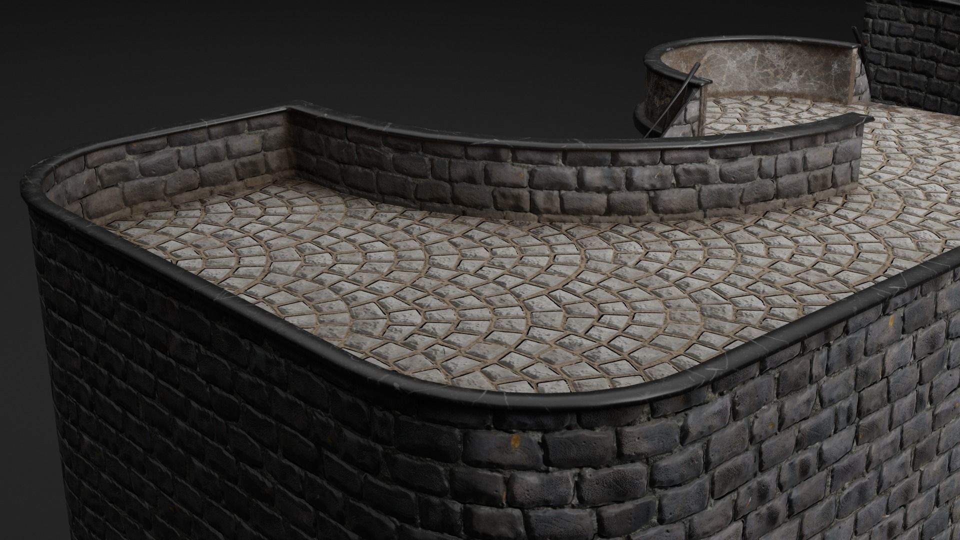 Spiral Stairs Low-poly 3D model_6