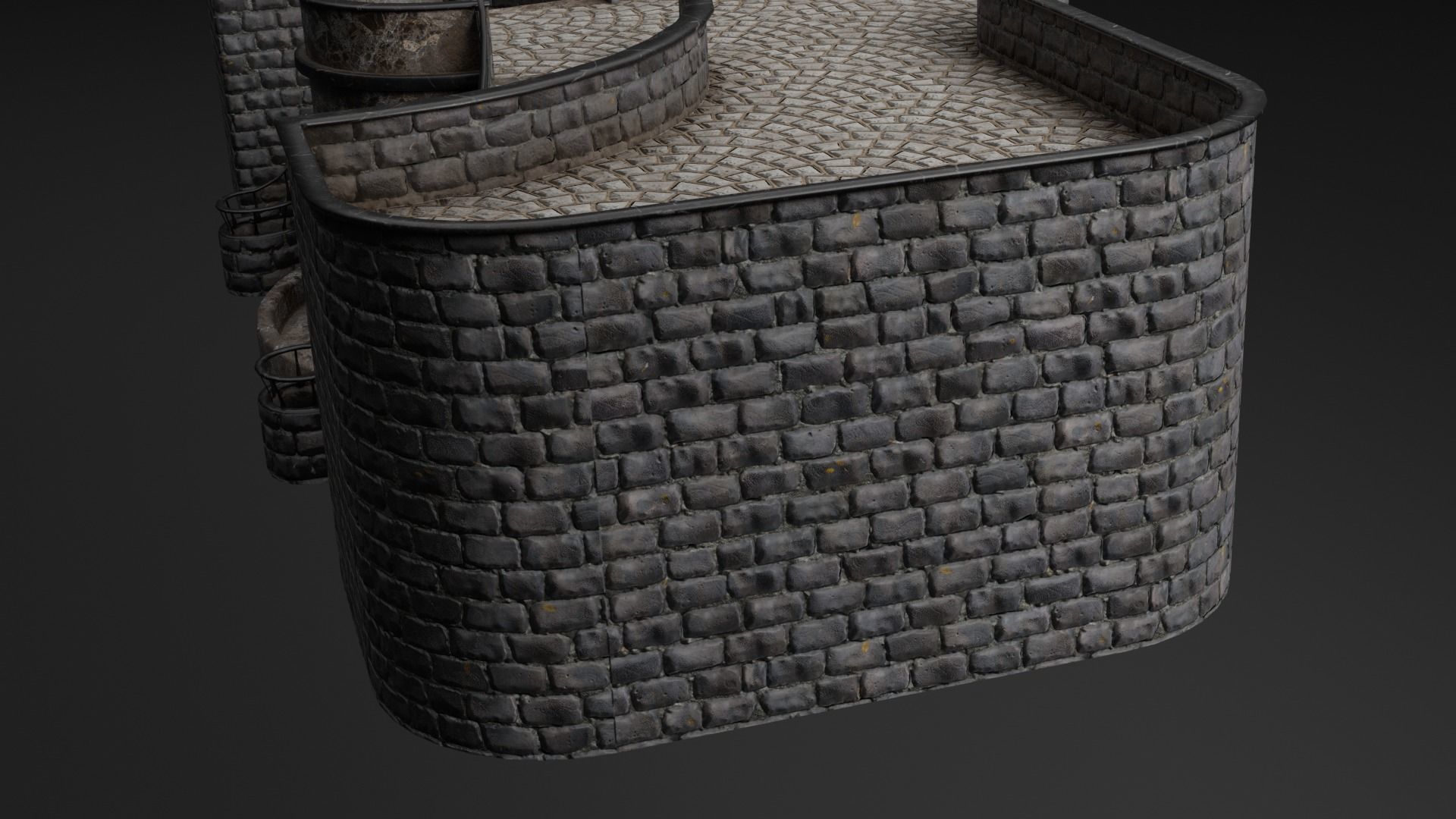 Spiral Stairs Low-poly 3D model_5