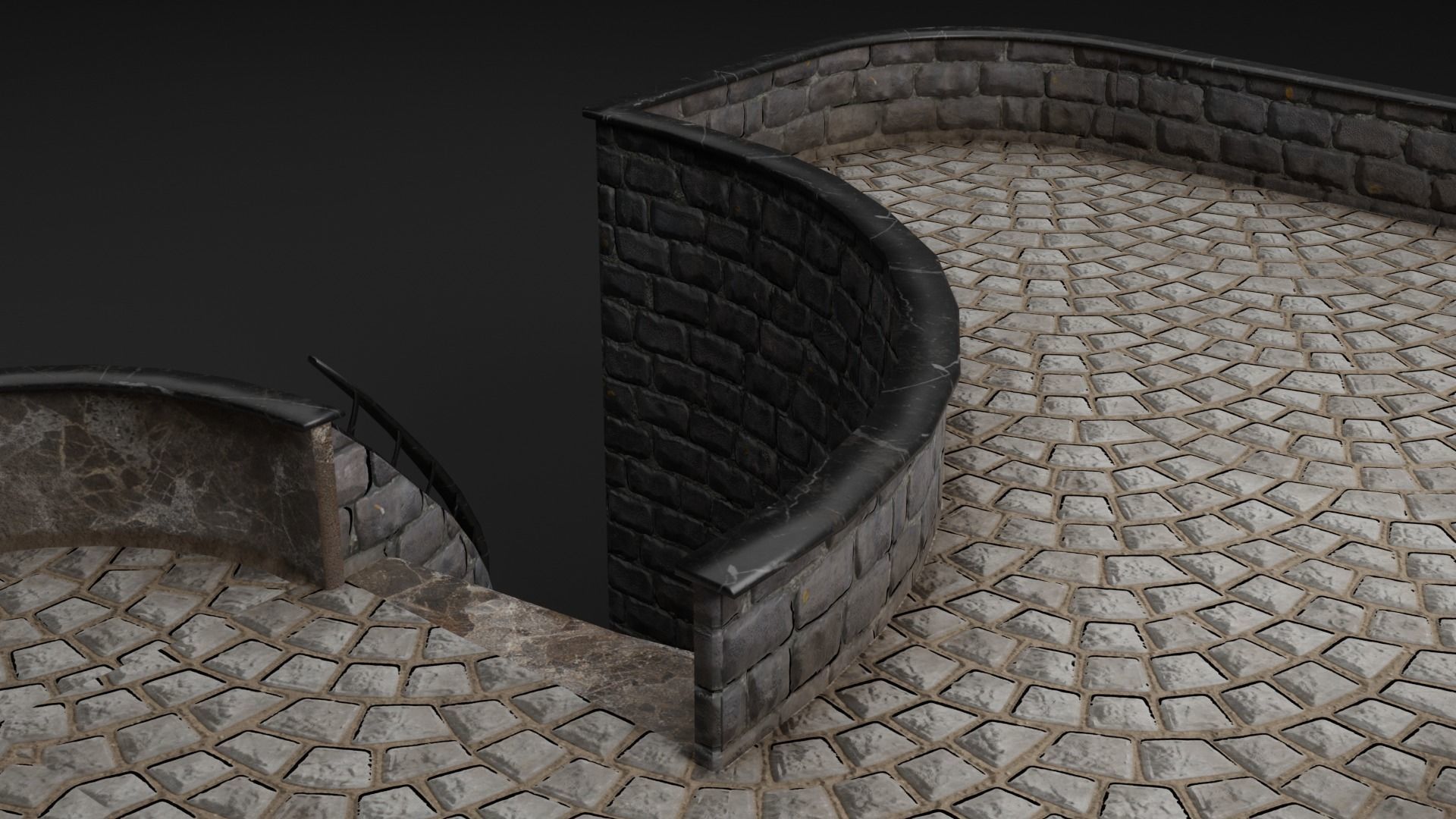 Spiral Stairs Low-poly 3D model_3