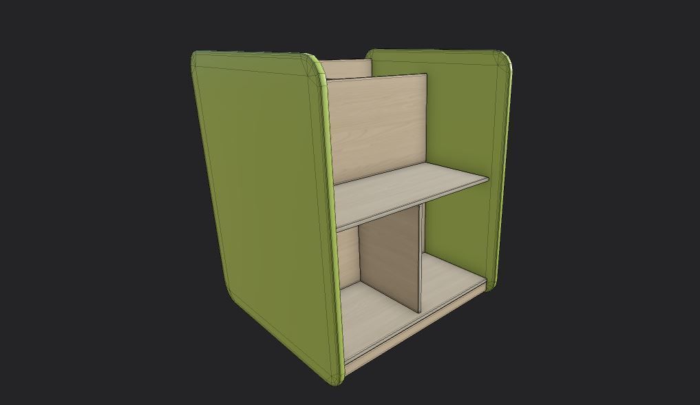 MaxiBacUp With Bench Green Low-poly 3D model_4