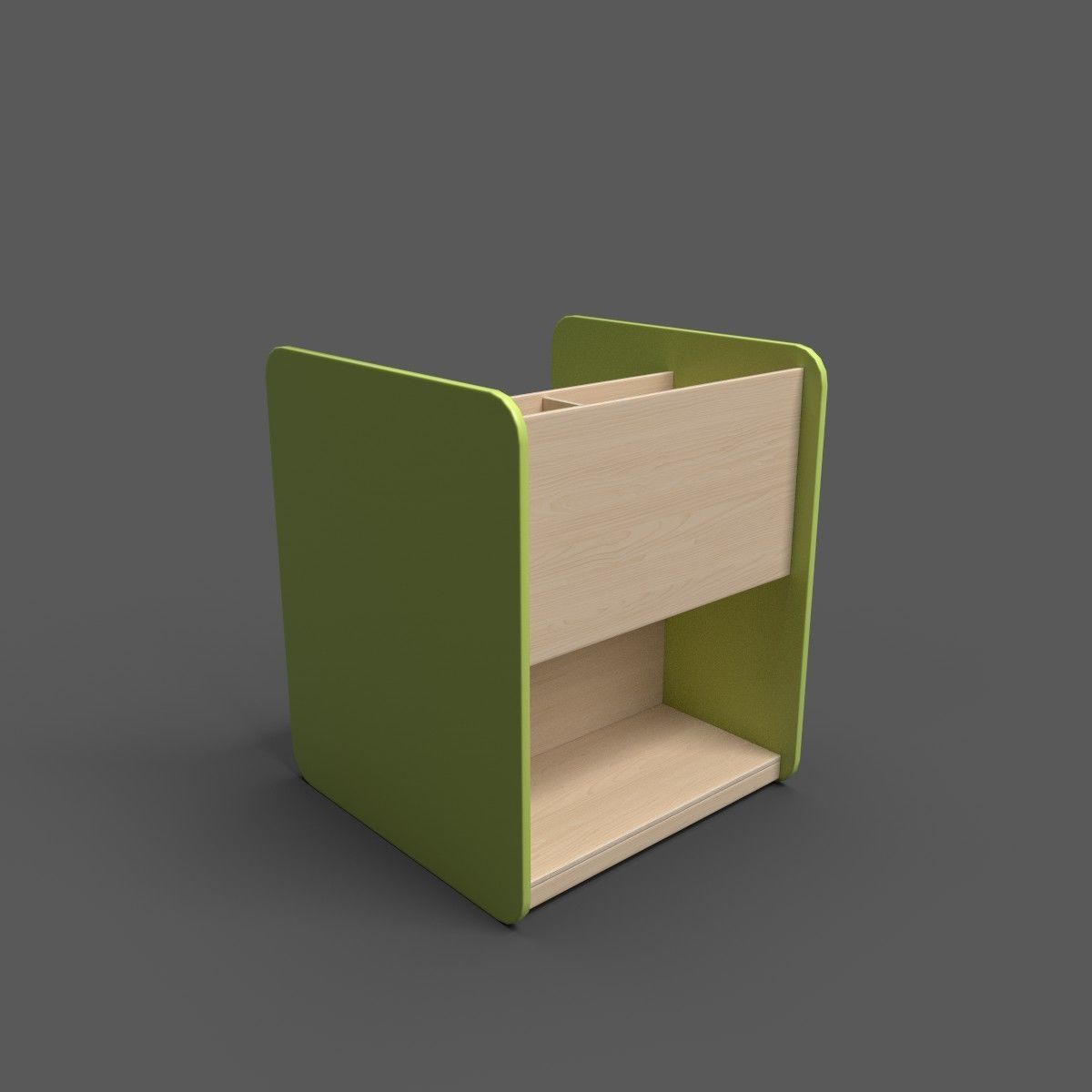 MaxiBacUp With Bench Green Low-poly 3D model_2