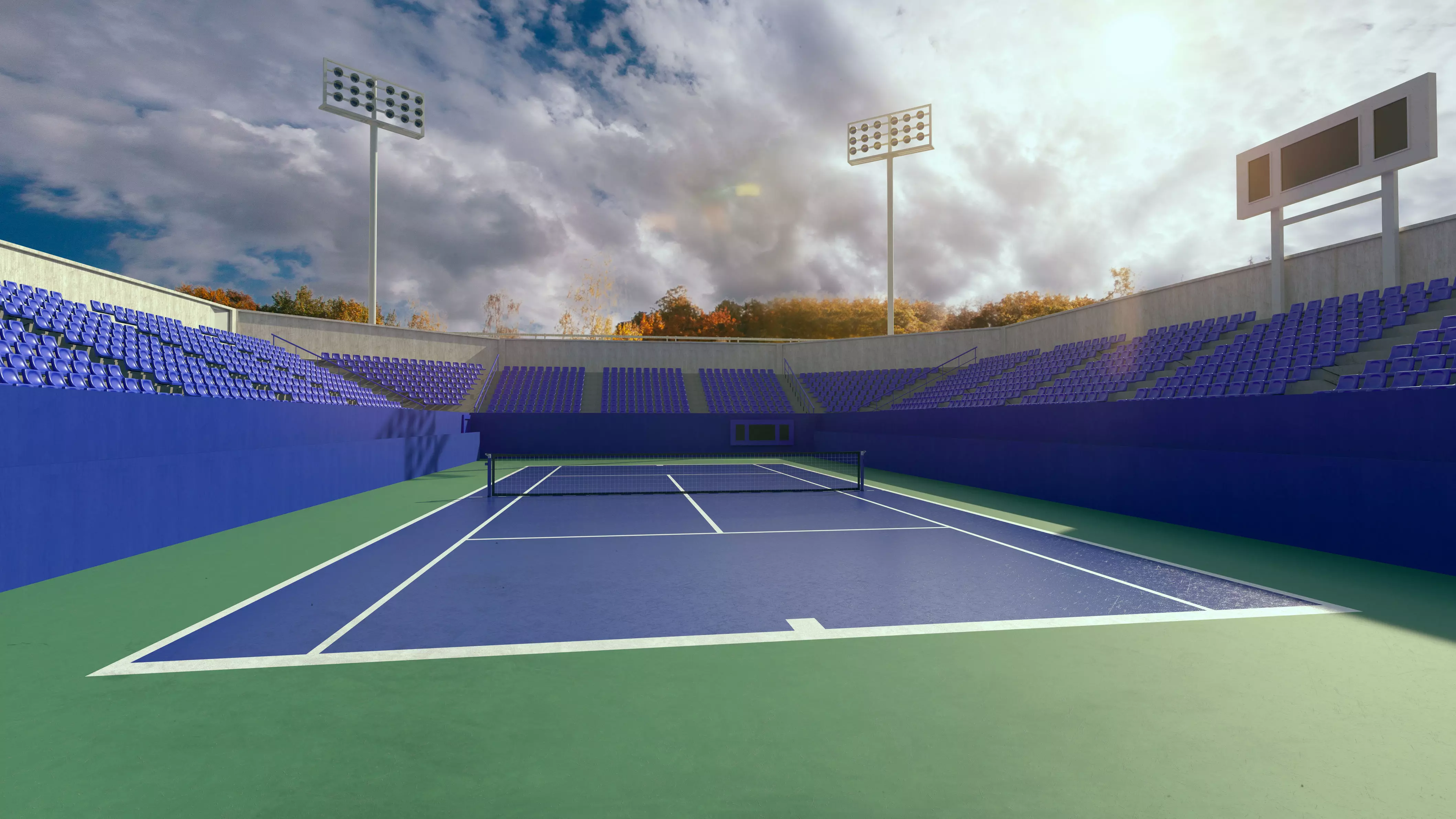 Tennis court 3D model_0