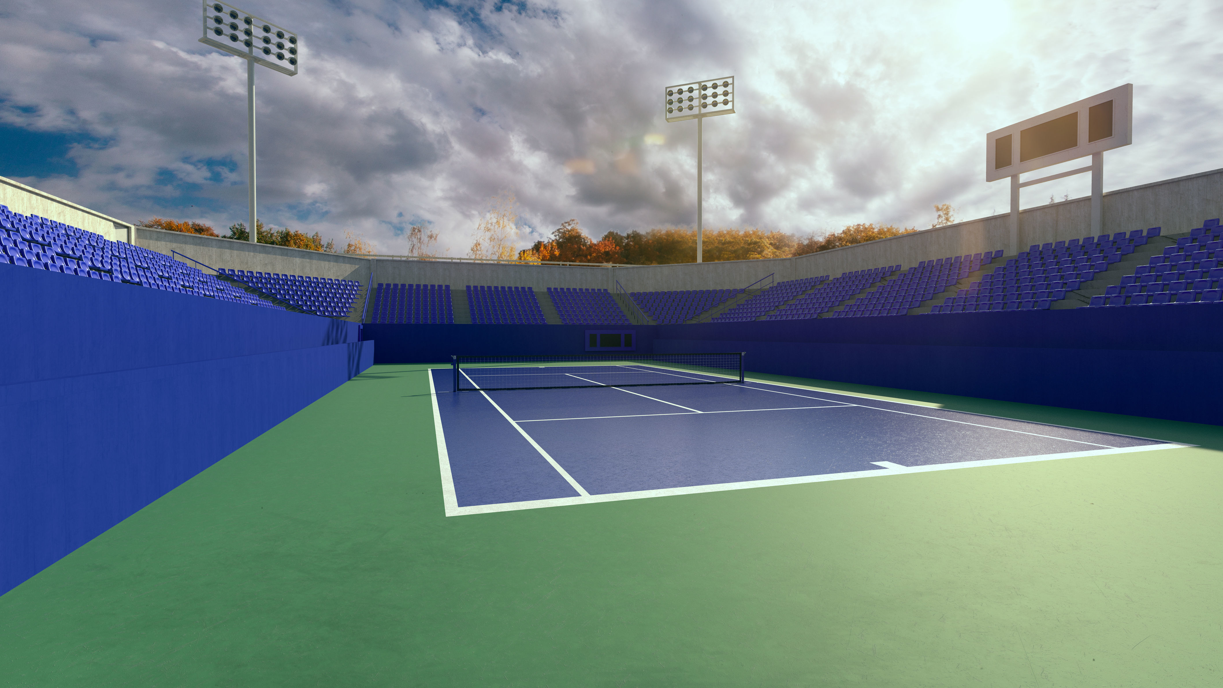 Tennis court 3D model_2