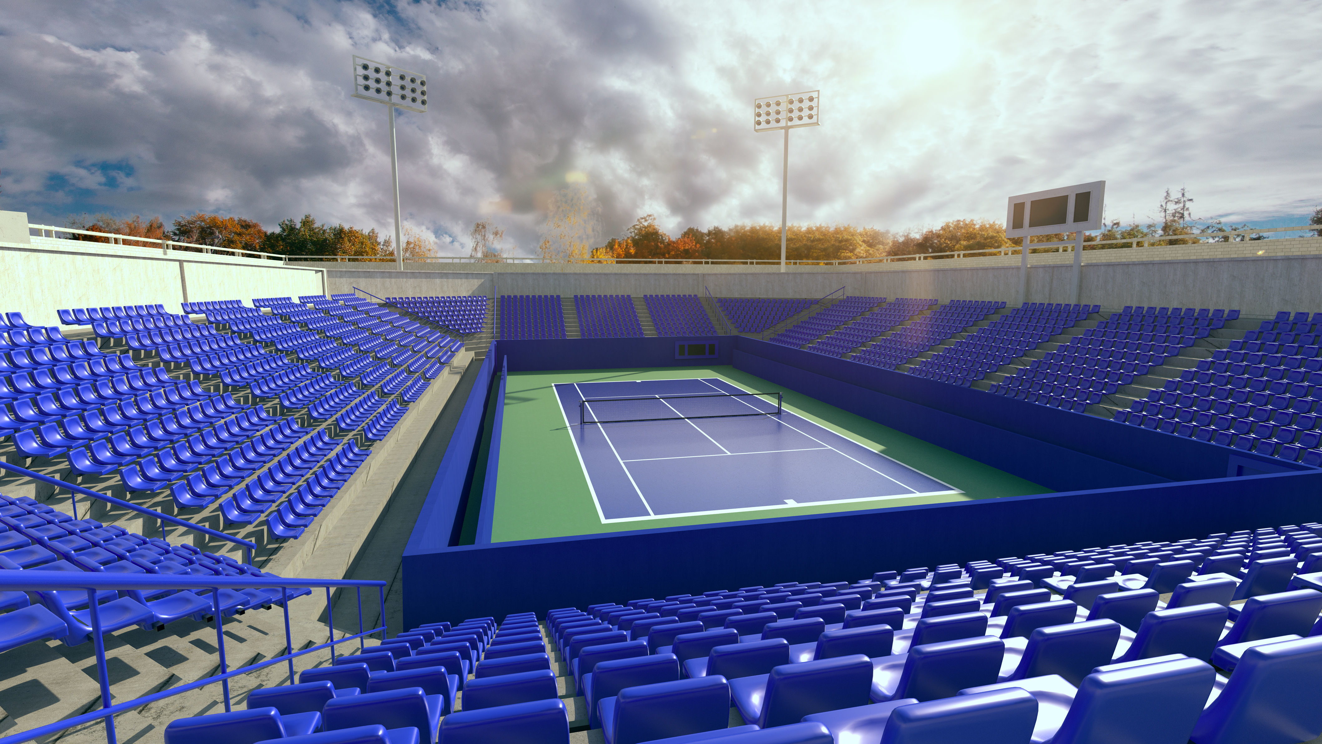 Tennis court 3D model_1
