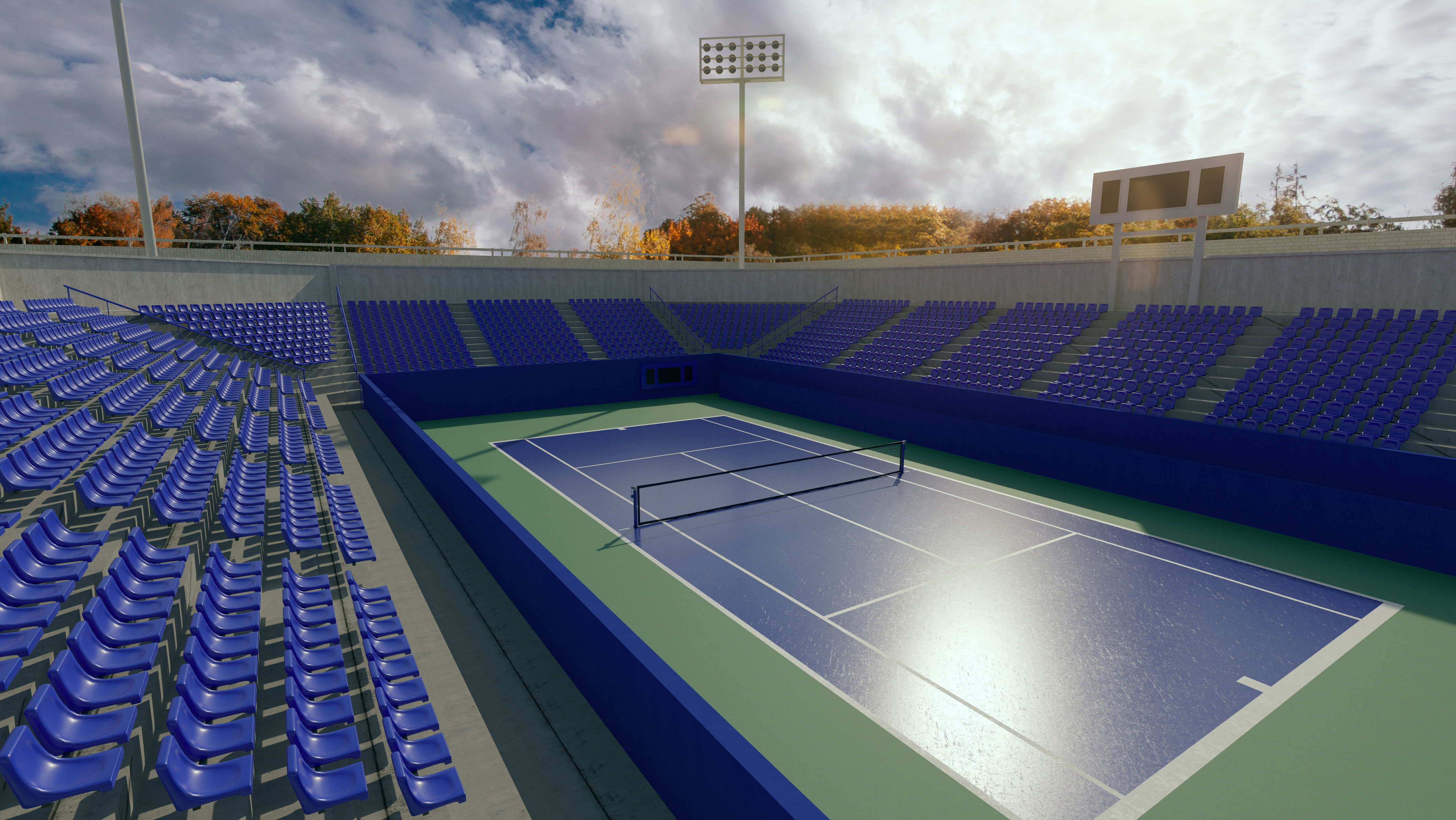Tennis court 3D model_3