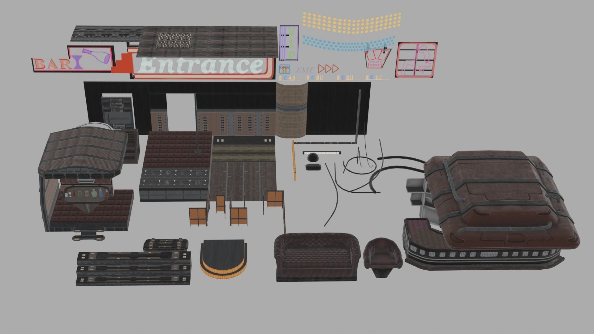 Artsate - Futuristic Bar Environment Low-poly 3D model_10