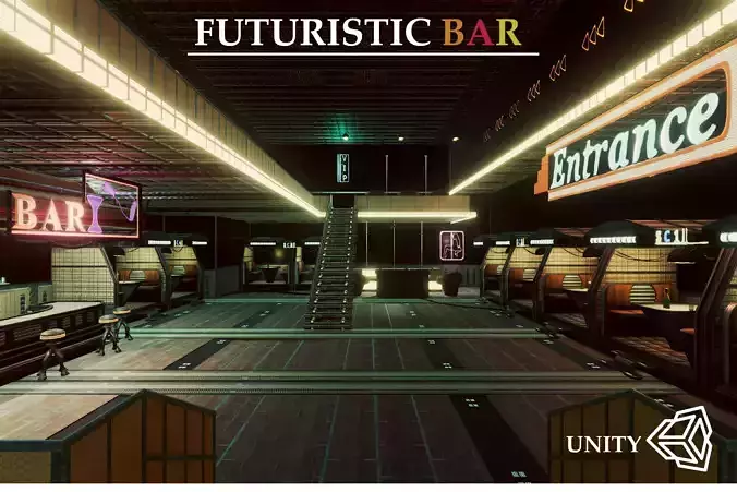 Artsate - Futuristic Bar Environment Low-poly 3D model Artsate - Futuristic Bar Environment Low-poly 3D model