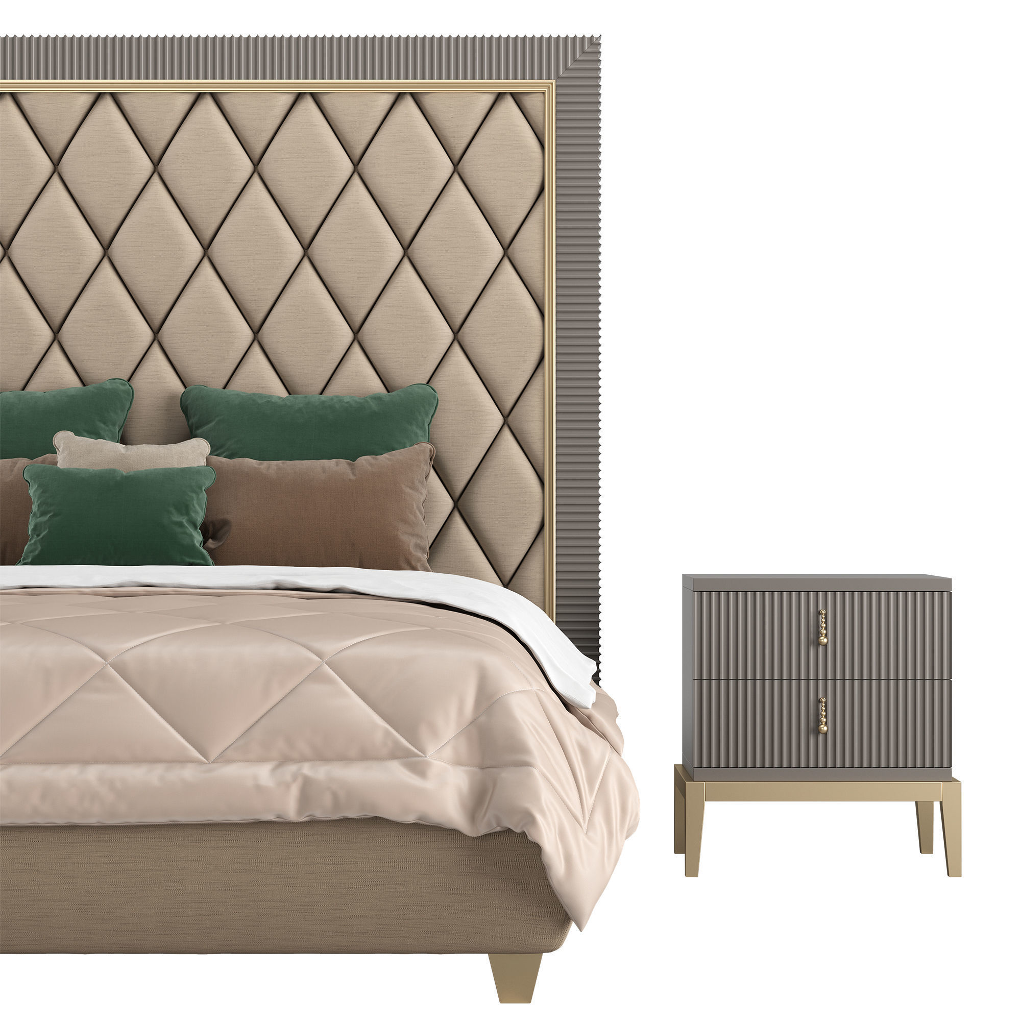 CAVIO CASA bed Gatsby bedside table Sidney bedside 3D model_3