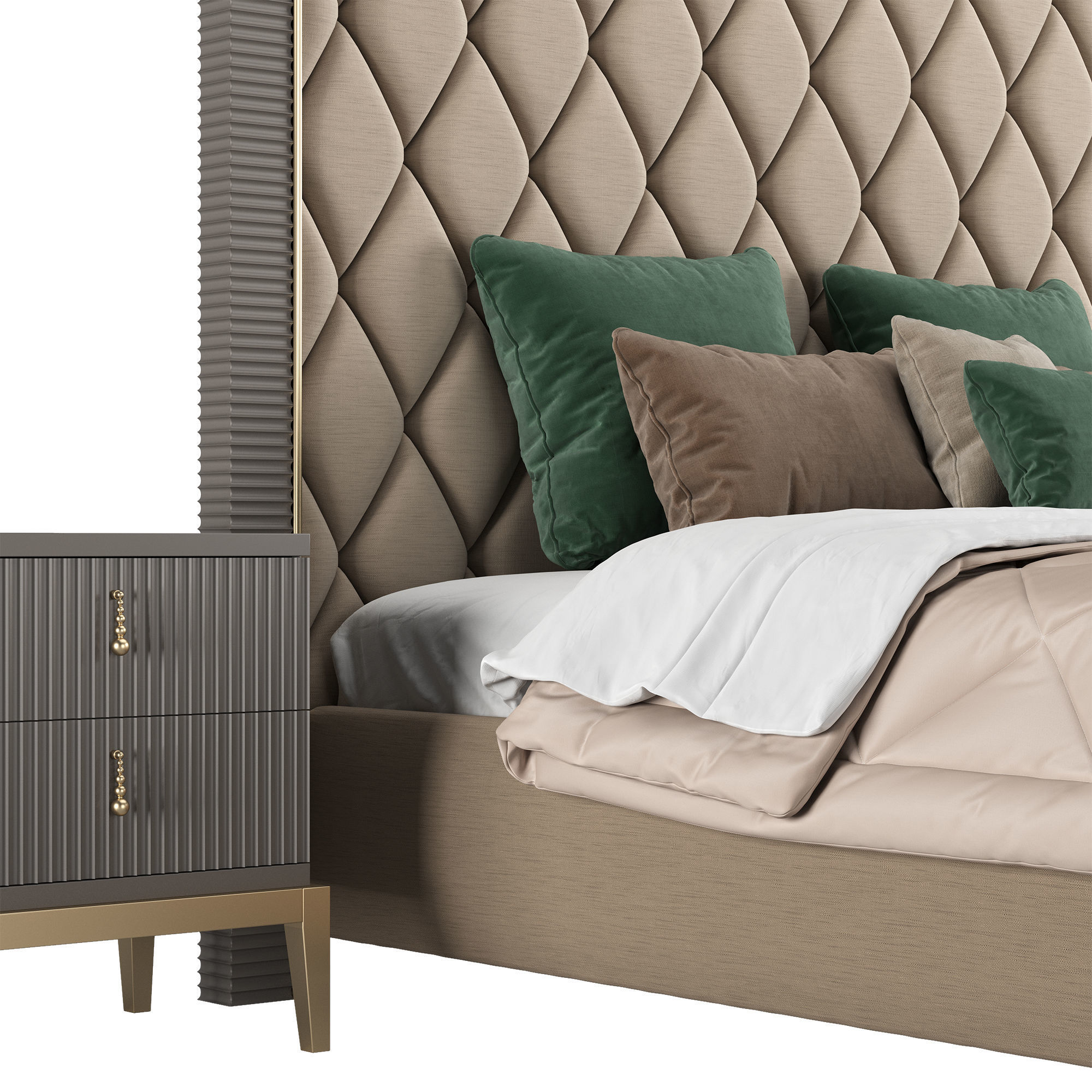 CAVIO CASA bed Gatsby bedside table Sidney bedside 3D model_6