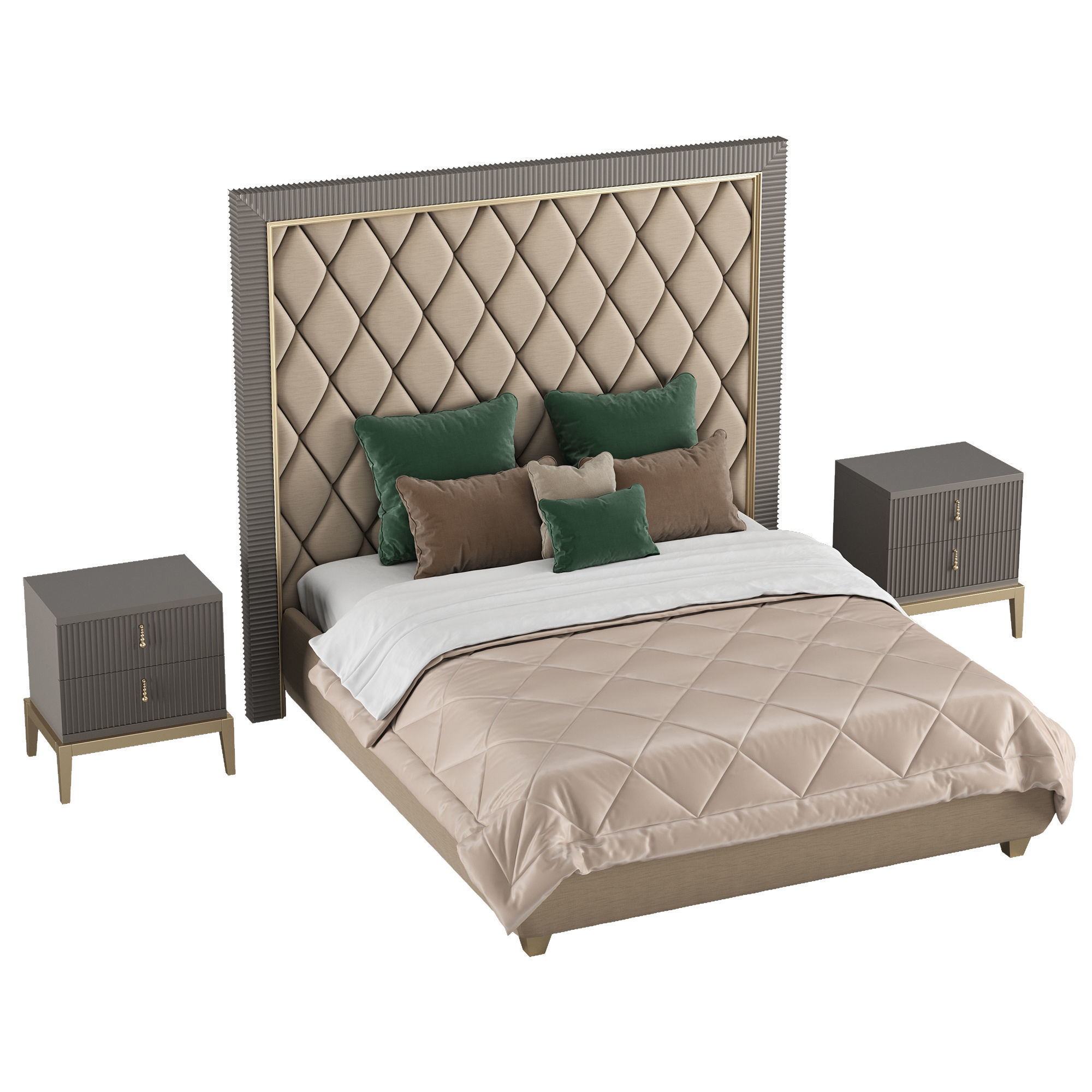 CAVIO CASA bed Gatsby bedside table Sidney bedside 3D model_4