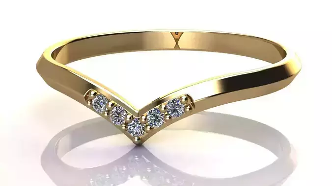 Diamonds V Shape Nesting Ring 3D print model