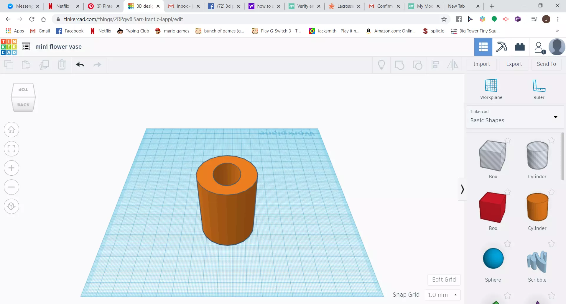 mini flower vase 3D print model