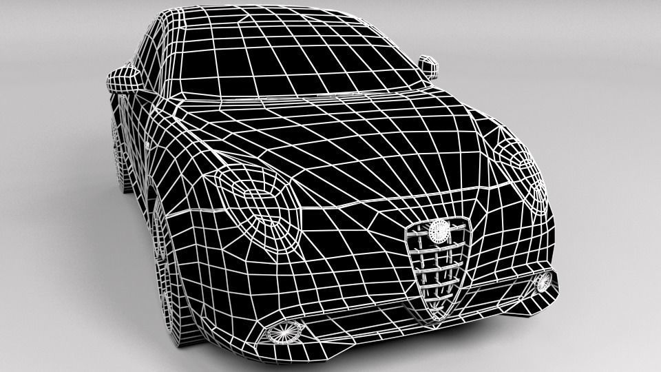 ALFA ROMEO MITO LOWPOLY Low-poly 3D model_1
