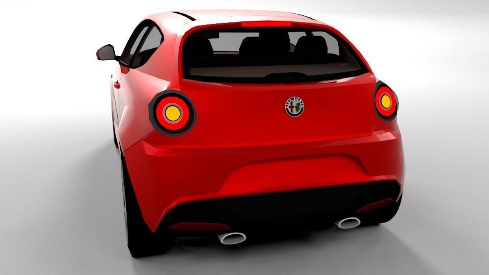 ALFA ROMEO MITO LOWPOLY Low-poly 3D model_2