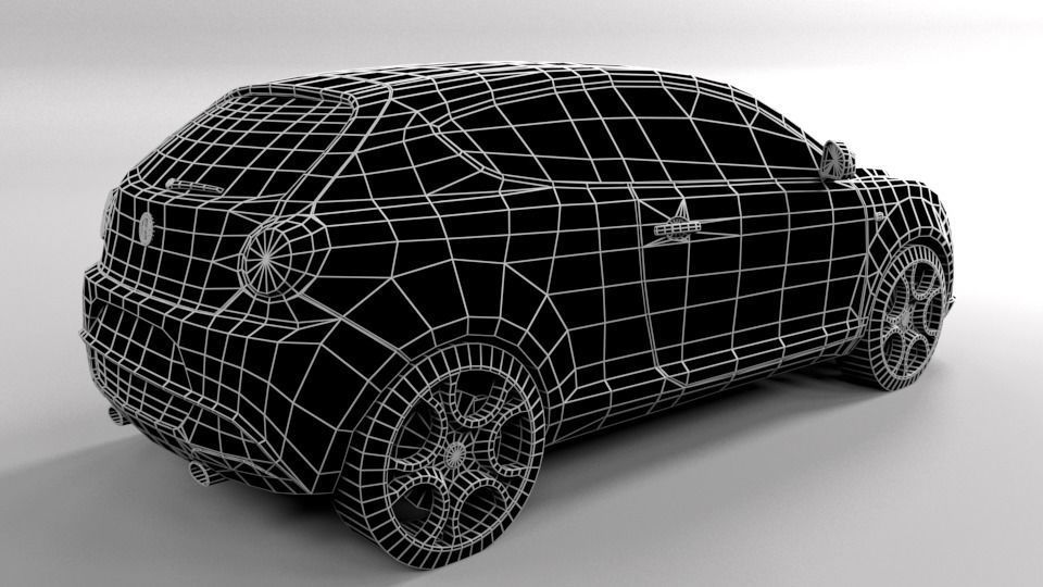 ALFA ROMEO MITO LOWPOLY Low-poly 3D model_7