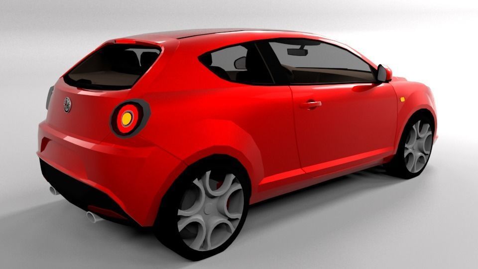 ALFA ROMEO MITO LOWPOLY Low-poly 3D model_6