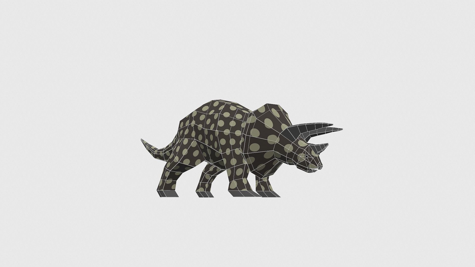 Dinosaur Triceratops - 02 Low-poly 3D model_1
