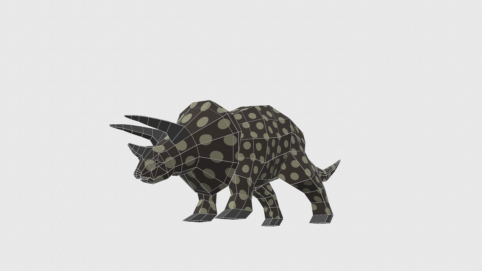 Dinosaur Triceratops - 02 Low-poly 3D model_13