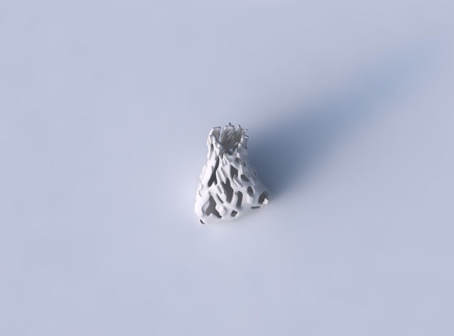 Vase twist tilted triangle with smooth cuts and bulges 3D print model_2