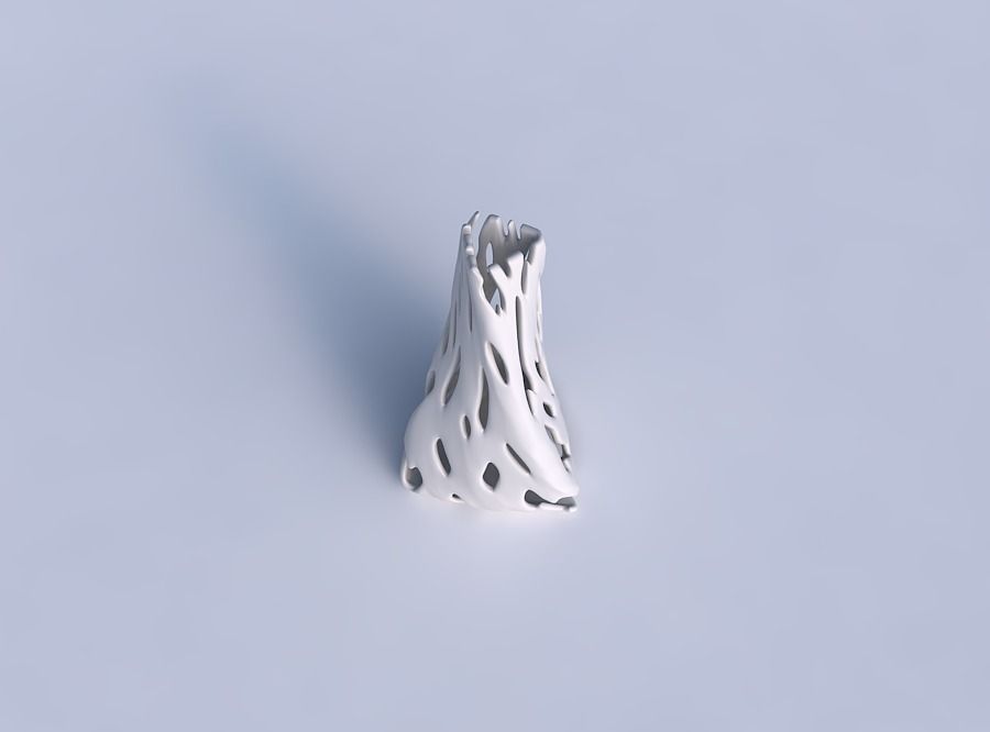 Vase twist tilted triangle with smooth cuts 3D print model_1