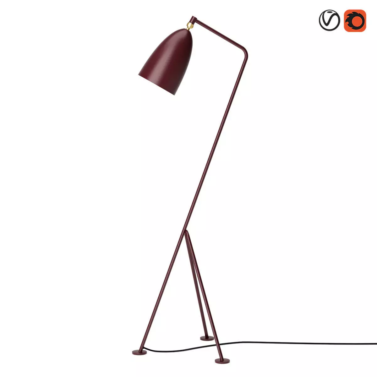 Gubi Grashoppa Floor Lamp 3D model_0