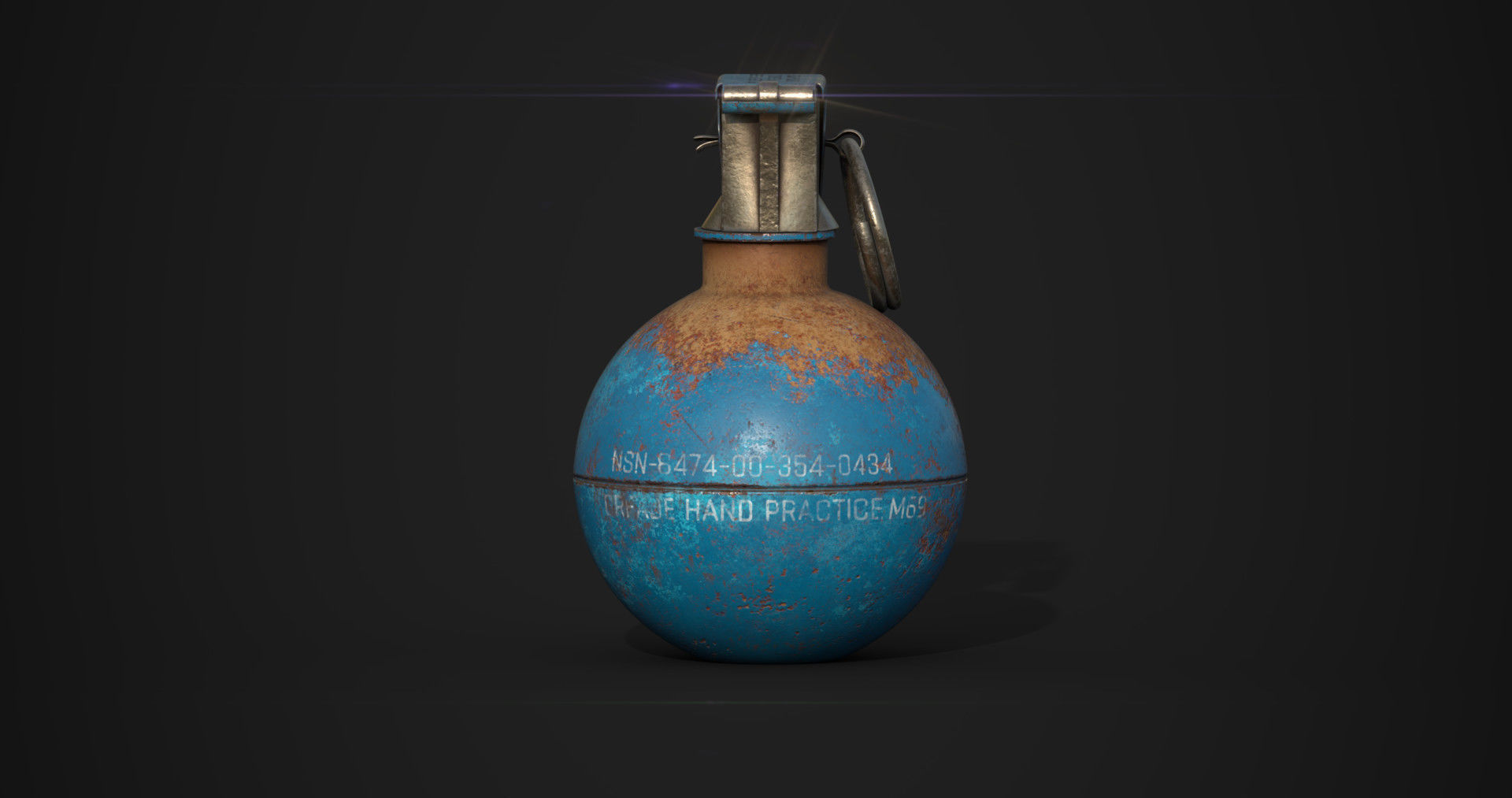M67 Grenade Low-poly 3D model_2