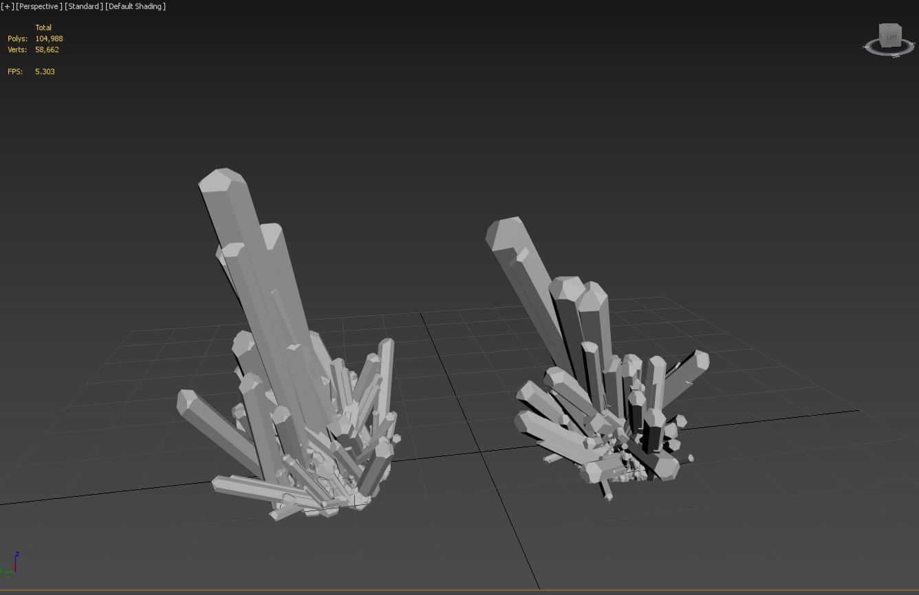 Crystal pair of crystals Low-poly 3D model_5