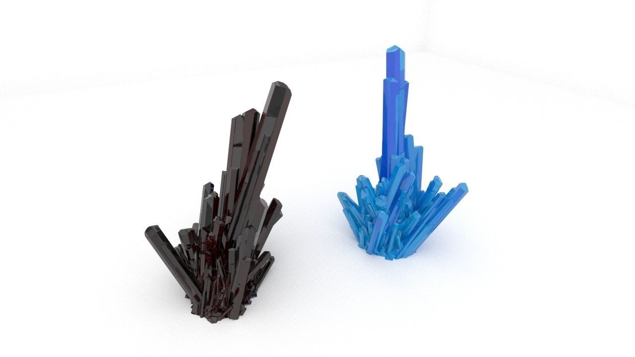 Crystal pair of crystals Low-poly 3D model_2