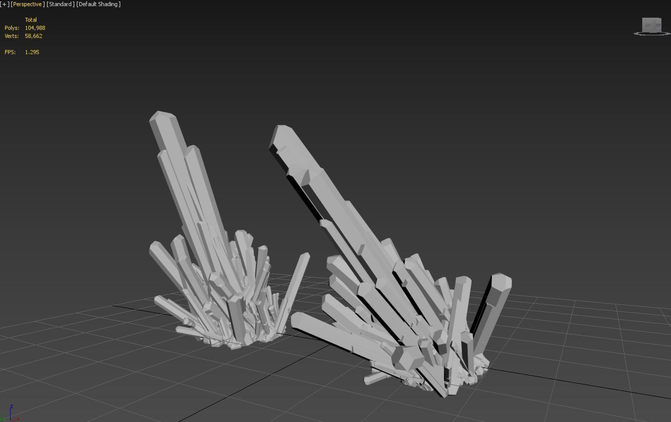 Crystal pair of crystals Low-poly 3D model_6