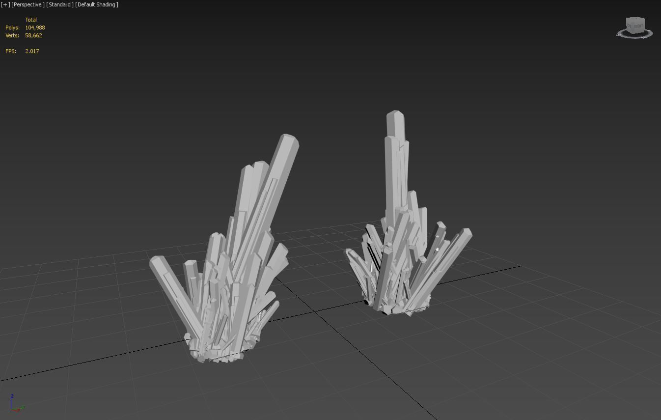 Crystal pair of crystals Low-poly 3D model_7